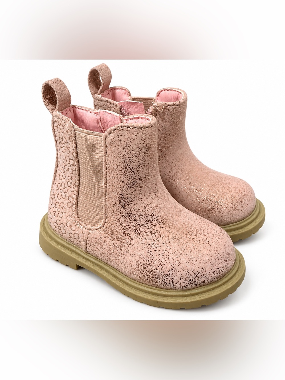 Wonder Nation Baby Girls Pink Glitter Boots